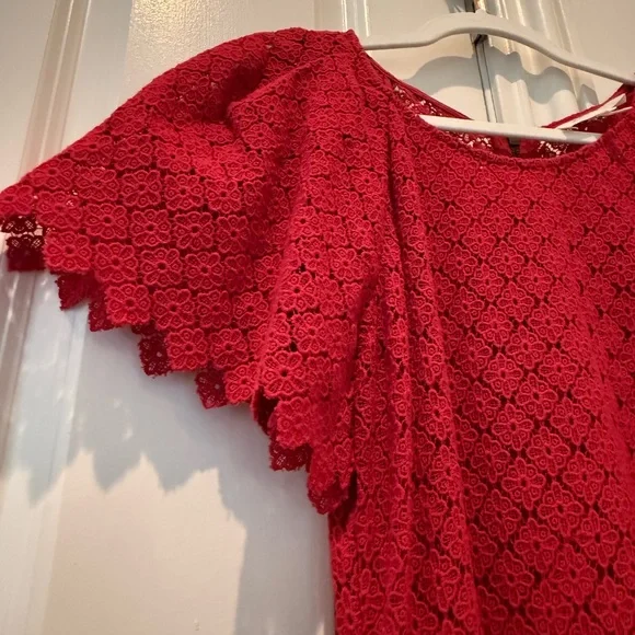 THE GREAT. Red Harmony Midi Dress - Picture 3 of 4